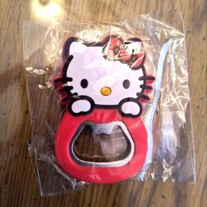 Hello kitty bottle top opener pop up red white new accessories cat women's decor